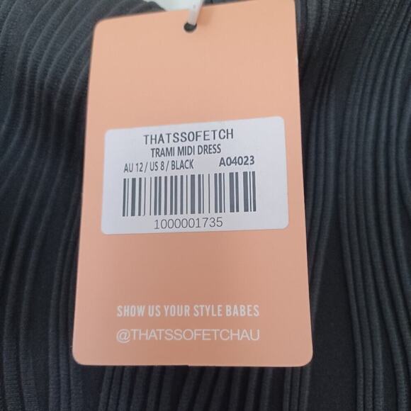 That's So Fetch Trami One Shoulder Cut Out Midi Dress Black 8/M NWT - Picture 10 of 14